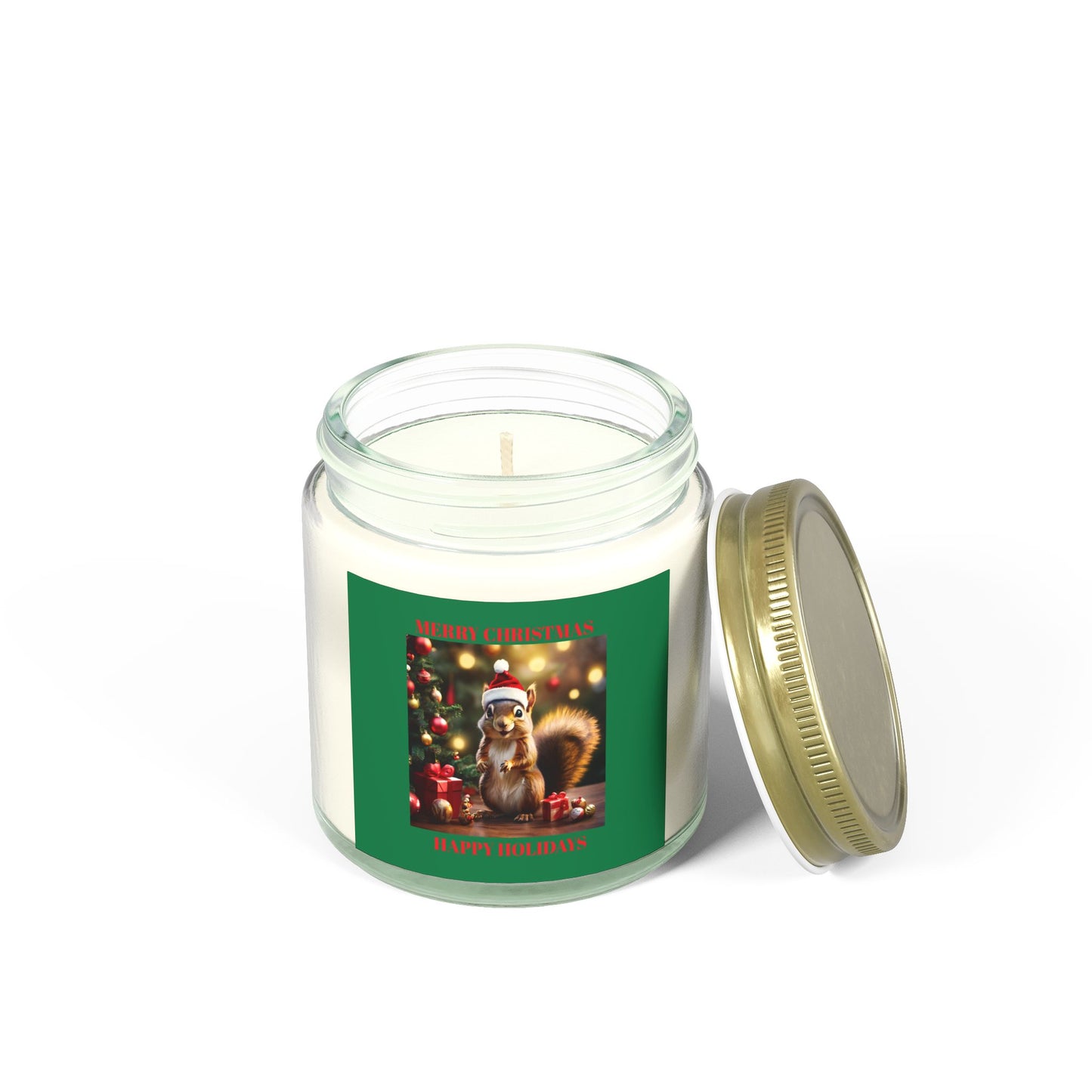 Scented Candles - Merry Christmas Holiday Decor with Festive Squirrel