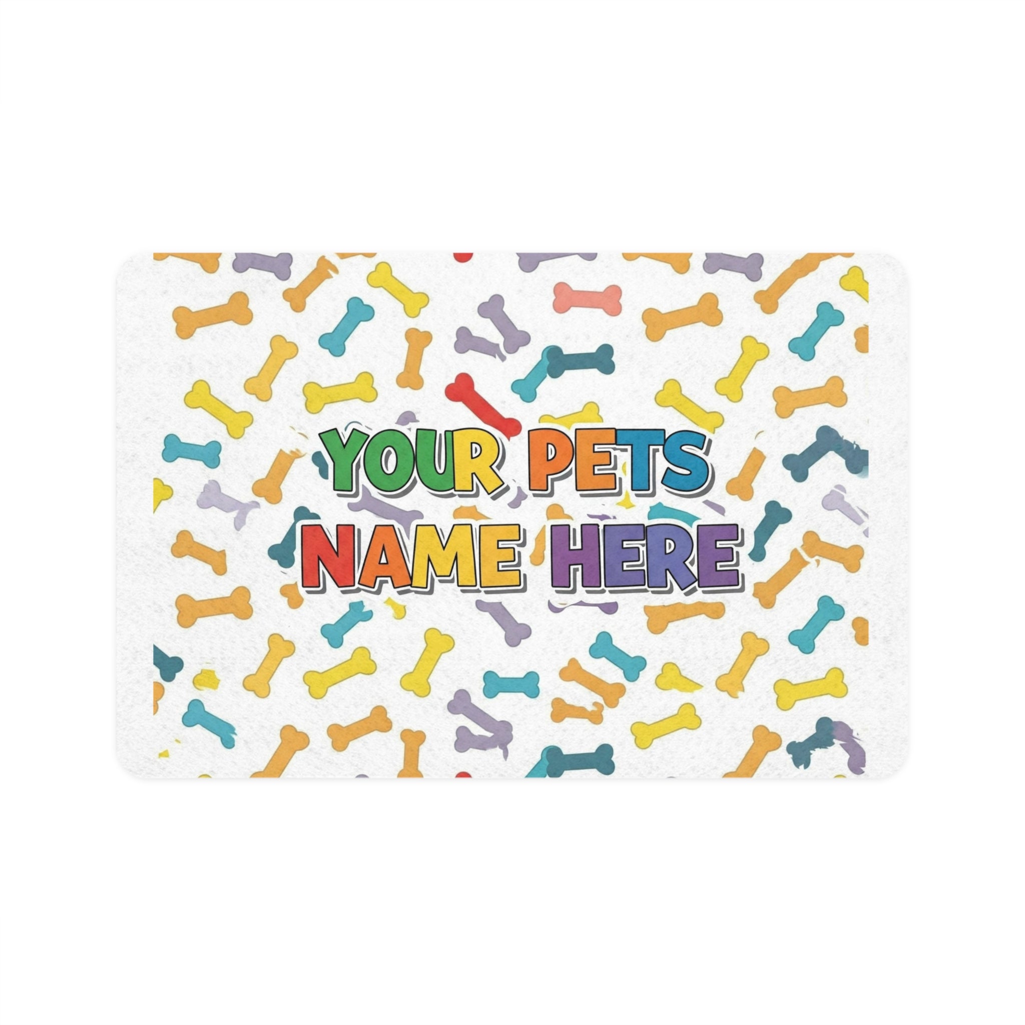 Personalized Pet Food Mat - Customizable Dog & Cat Feeding Pad (12x18)