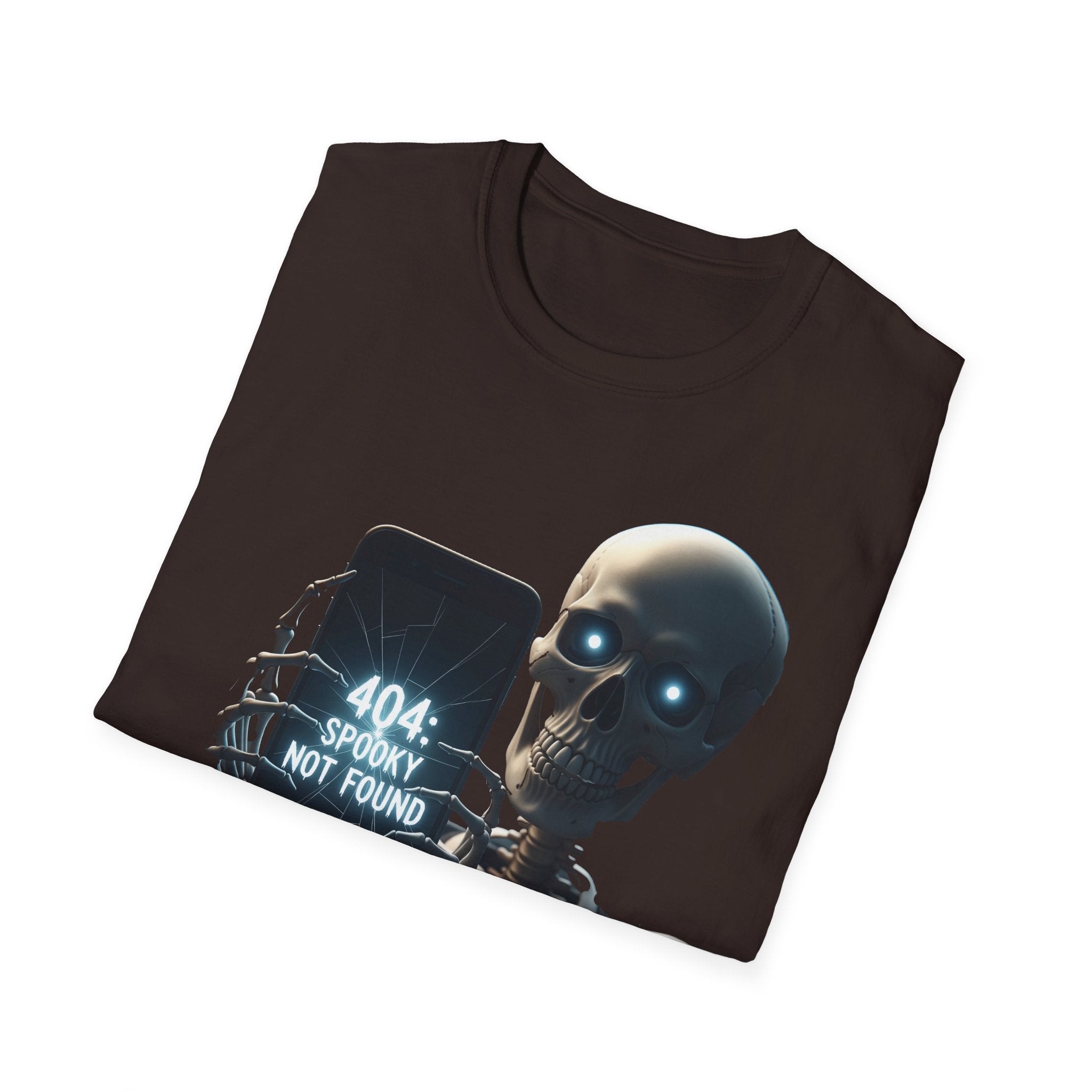 404 Spooky Not Found Skeleton T-Shirt, Halloween Tee, Unisex Graphic Shirt, Casual Wear, Fun Halloween Gift