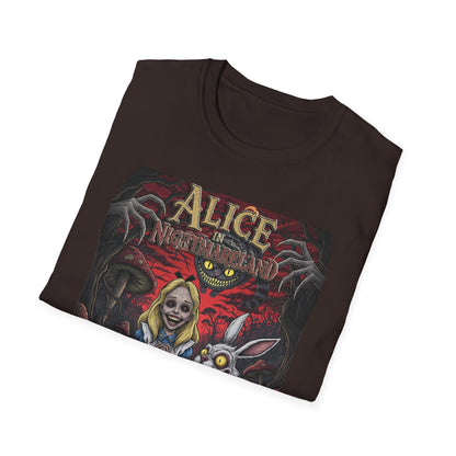 Alice in Nightmareland T-Shirt, Unisex Graphic Tee, Horror Theme Shirt, Perfect for Halloween, Alice in Wonderland Fans, Gift Idea