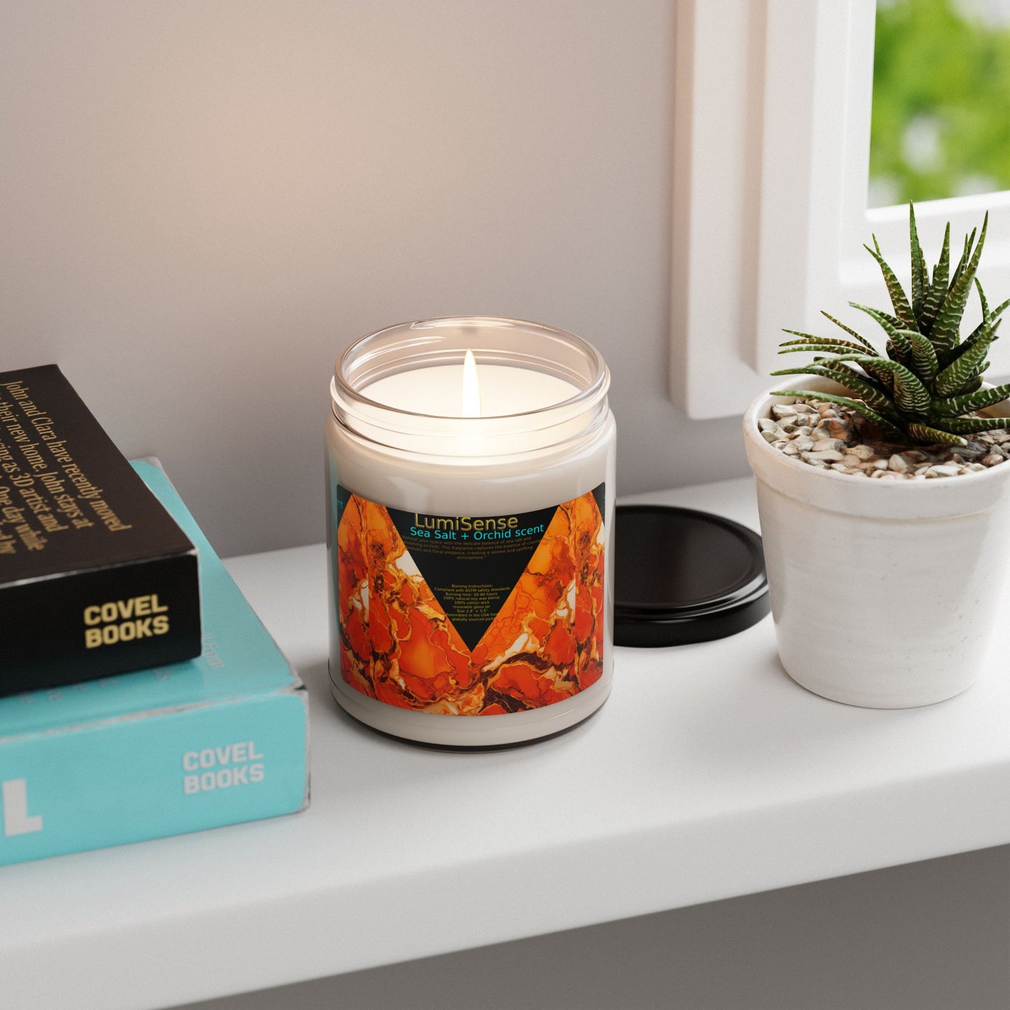 LumiSense Sea Salt + Orchid Scented Soy Candle - 9oz Aromatherapy