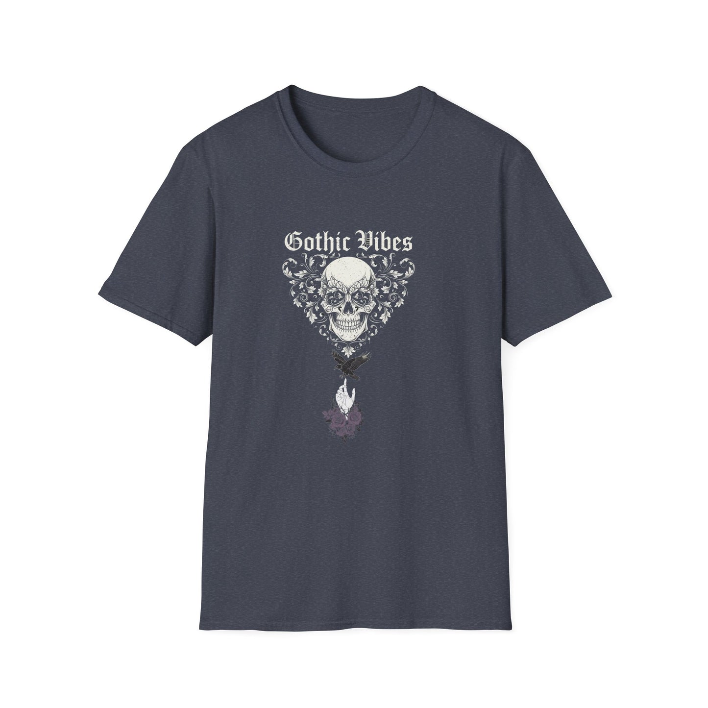 Gothic Vibes T-Shirt, Unisex Softstyle Tee for Alternative Style, Dark Aesthetic Apparel, Great for Festivals and Halloween