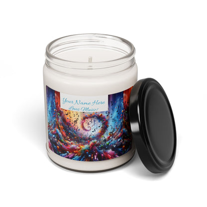 Vibrant Melody Scented Soy Candle - 9oz, Colorful Aromatic Gift for Music Lovers