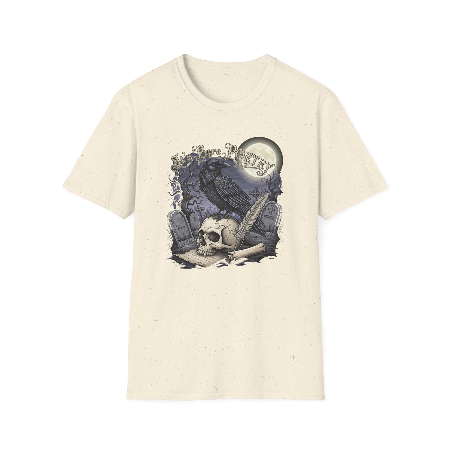 Gothic Its Pure POEtry  Graphic T-Shirt, Unisex Softstyle Tee for Halloween, Horror Fans, Casual Wear, Gift for Occasions