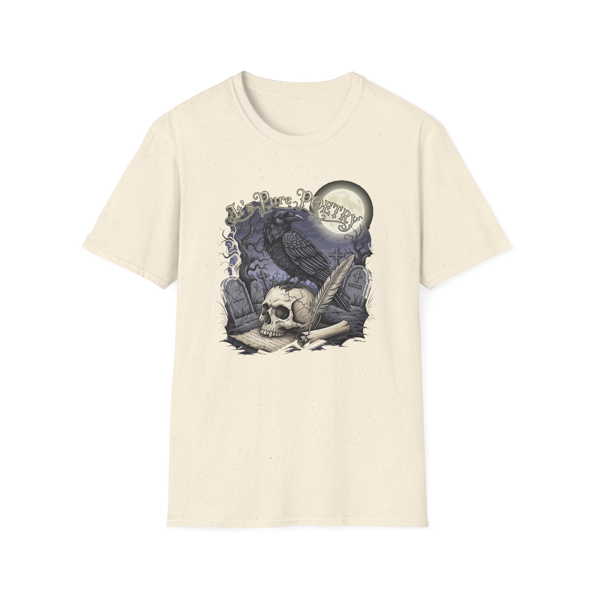 Gothic Its Pure POEtry  Graphic T-Shirt, Unisex Softstyle Tee for Halloween, Horror Fans, Casual Wear, Gift for Occasions