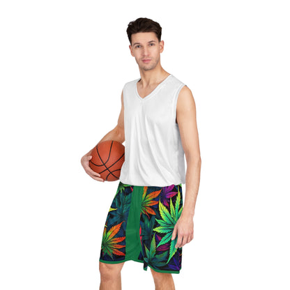 420 Happy Basketball Shorts (AOP)