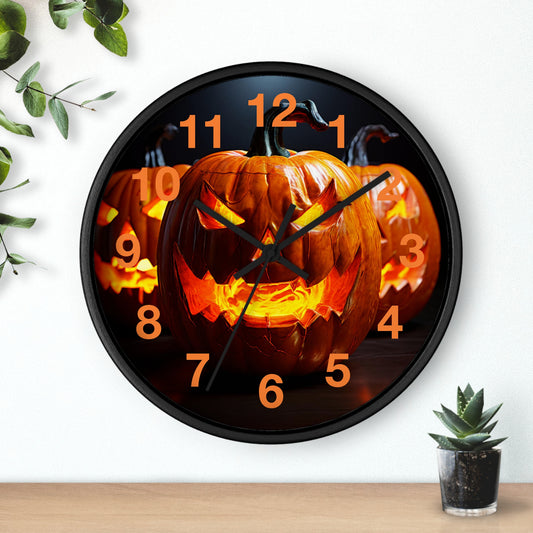 Halloween Jack O Lantern Wall Clock