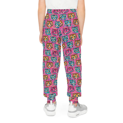 Colorful Tiger Print Youth Joggers - Fun & Stylish Activewear for Kids