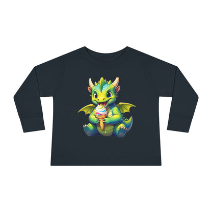 Cute Dragon Toddler Long Sleeve Tee - Perfect for Kids' Birthdays & Playtime