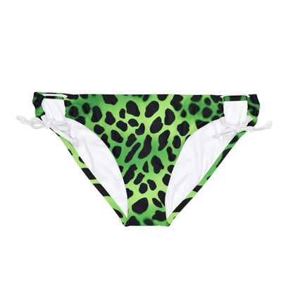 Green Leopard Loop Tie Side Bikini Bottom (AOP)