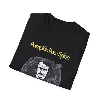 Pumpkin Poe-Spice Unisex Softstyle T-Shirt, Autumn Tee, Edgar Allan Poe Fans, Halloween Gift, Cozy Fall Apparel, Literary T-Shirt