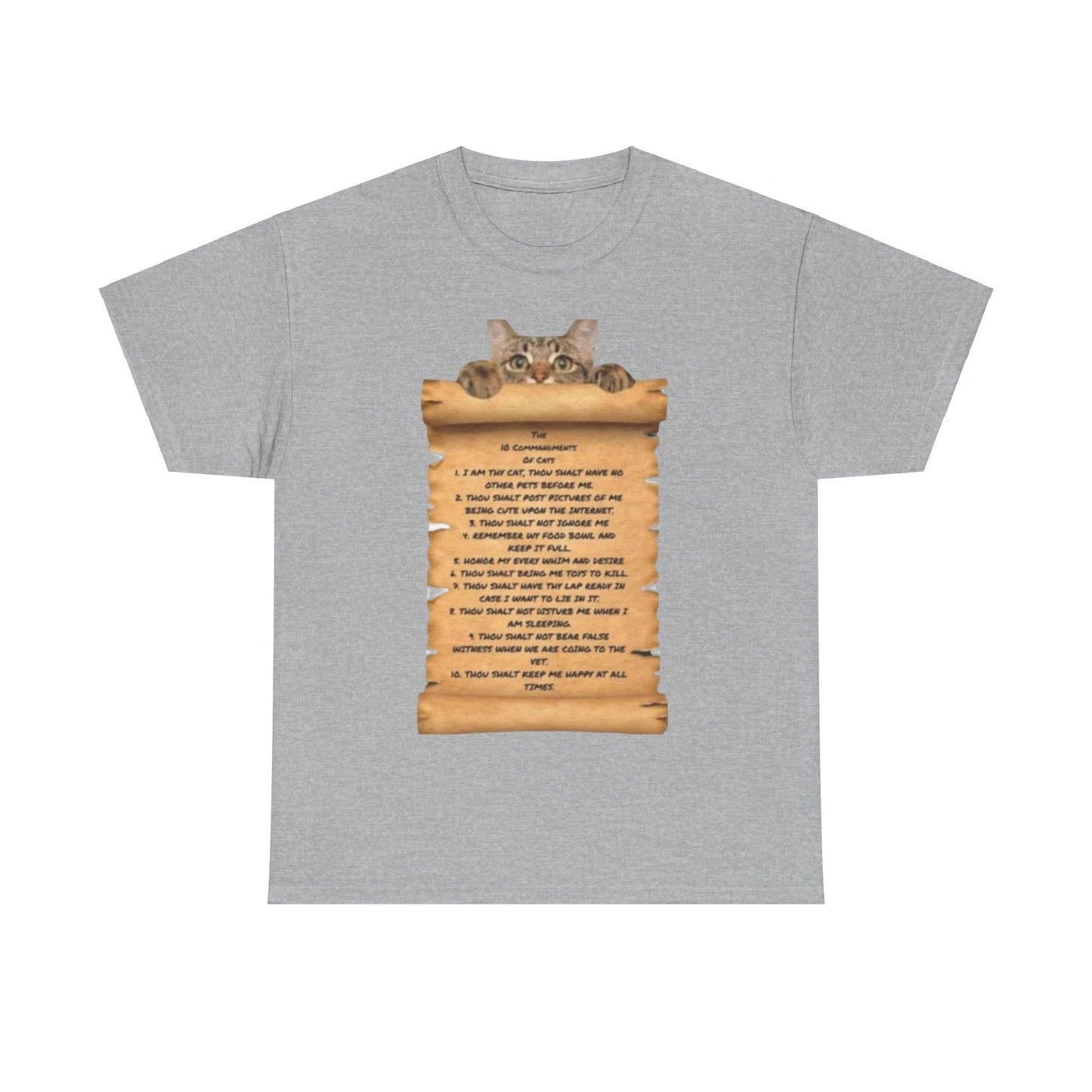 10 commandments Of A Cat Unisex Heavy Cotton Tee