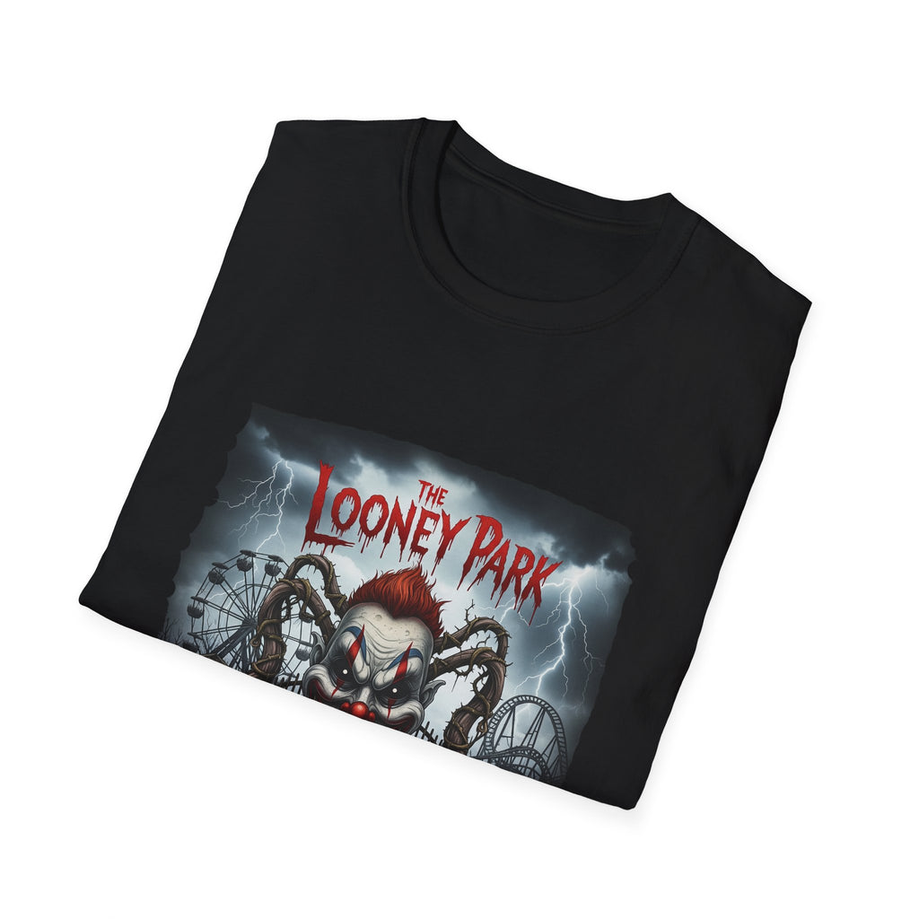 The Looney Park Creepy Carnival Unisex T-Shirt, Halloween Shirt, Horror Fan Gift, Spooky Tee, Festival Wear, Looney Park Merch