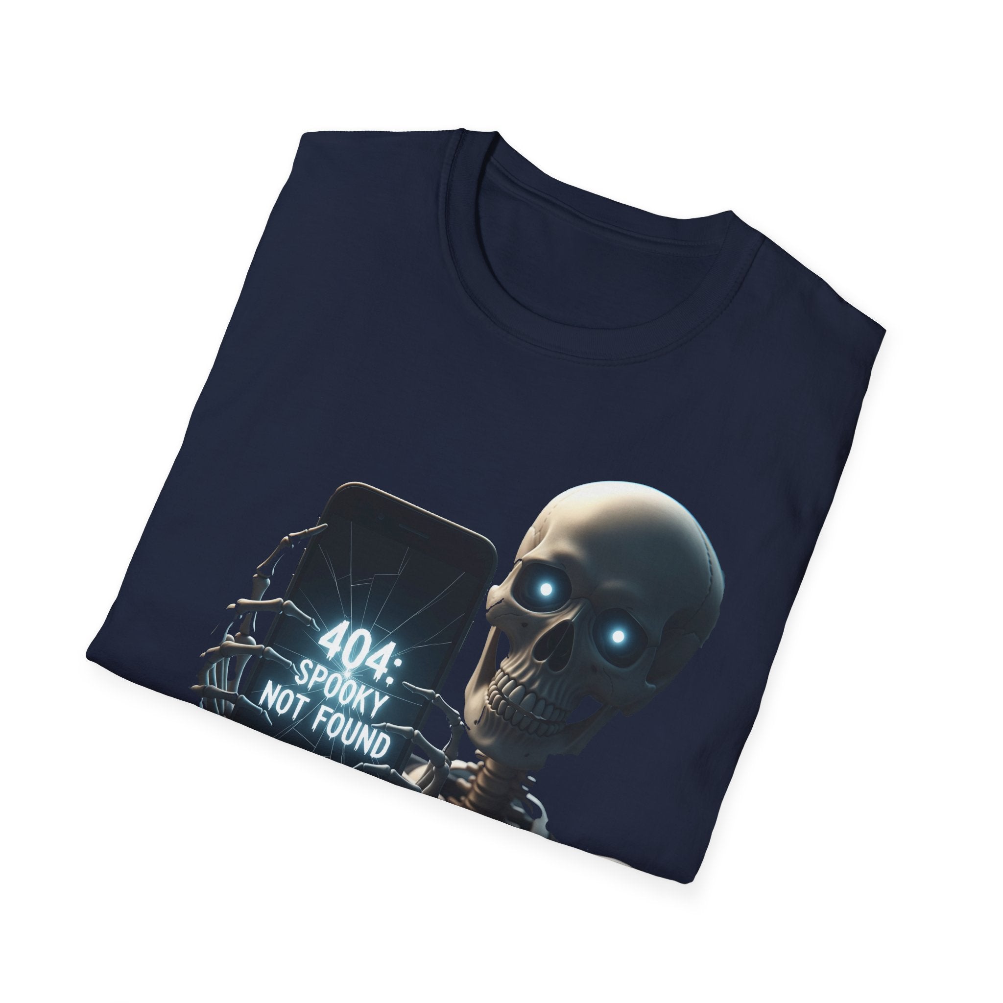 404 Spooky Not Found Skeleton T-Shirt, Halloween Tee, Unisex Graphic Shirt, Casual Wear, Fun Halloween Gift