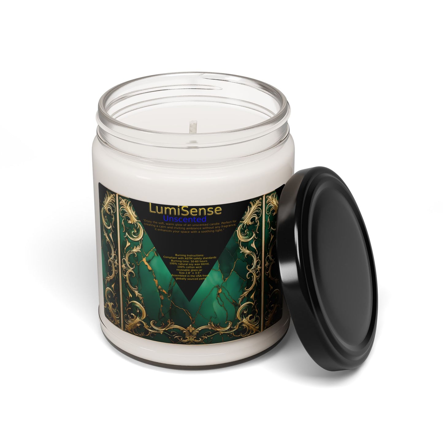 Luxurious Scented Soy Candle - 9oz, Elegant Home Decor with Lumisense Design