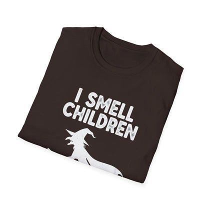 Funny I Smell Children Witch Parity Unisex Softstyle T-Shirt - I Smell Children, Gift for Parents, Humor Tee, Casual Wear, Halloween Party, Fun Outfit