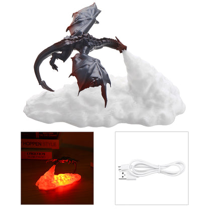 3D Printed USB LED Fire Breathing Dragon Lamp Decoration, makes a great Gift!