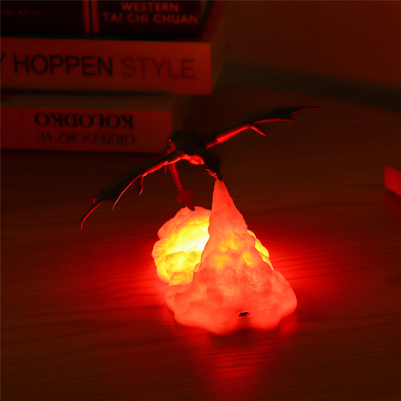 3D Printed USB LED Fire Breathing Dragon Lamp Decoration, makes a great Gift!