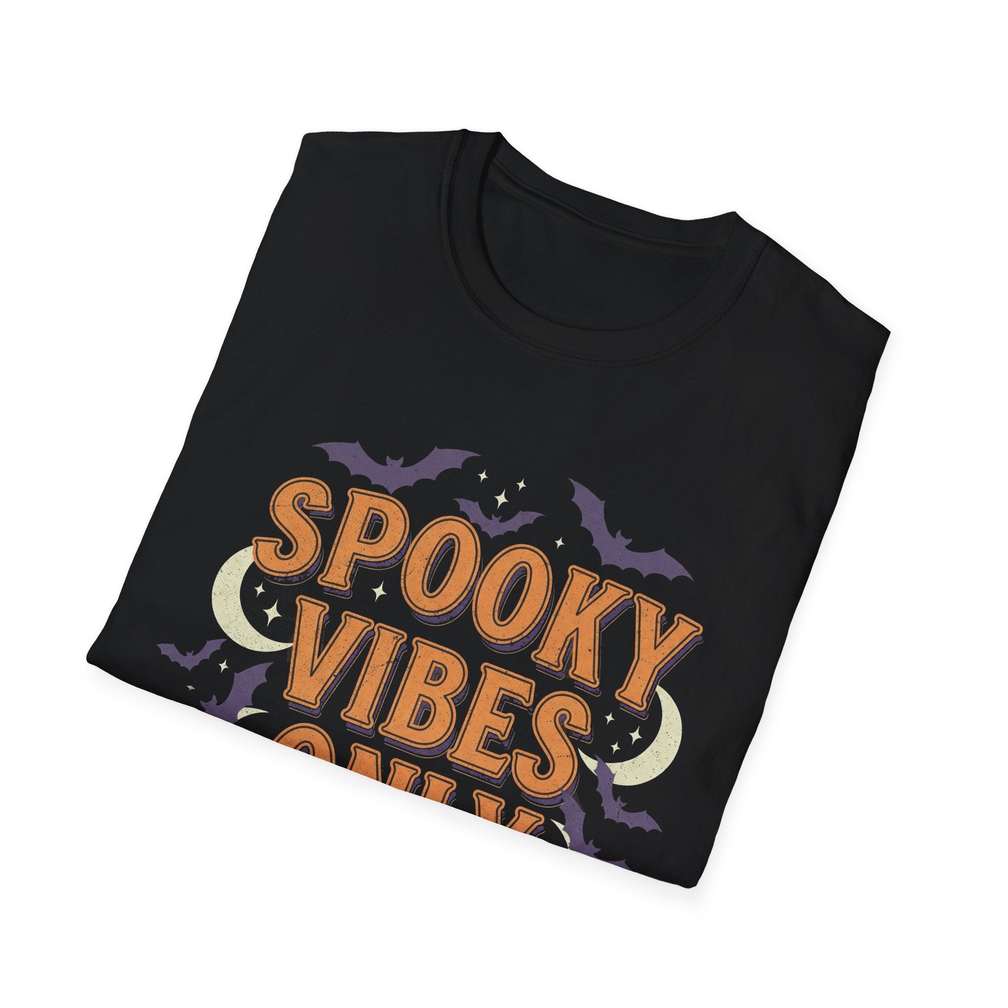 Spooky Vibes Only Unisex Softstyle T-Shirt | Halloween Tee, Autumn Apparel, Gift for Her, Unisex Shirt, Casual Wear, Spooky Season Fashion
