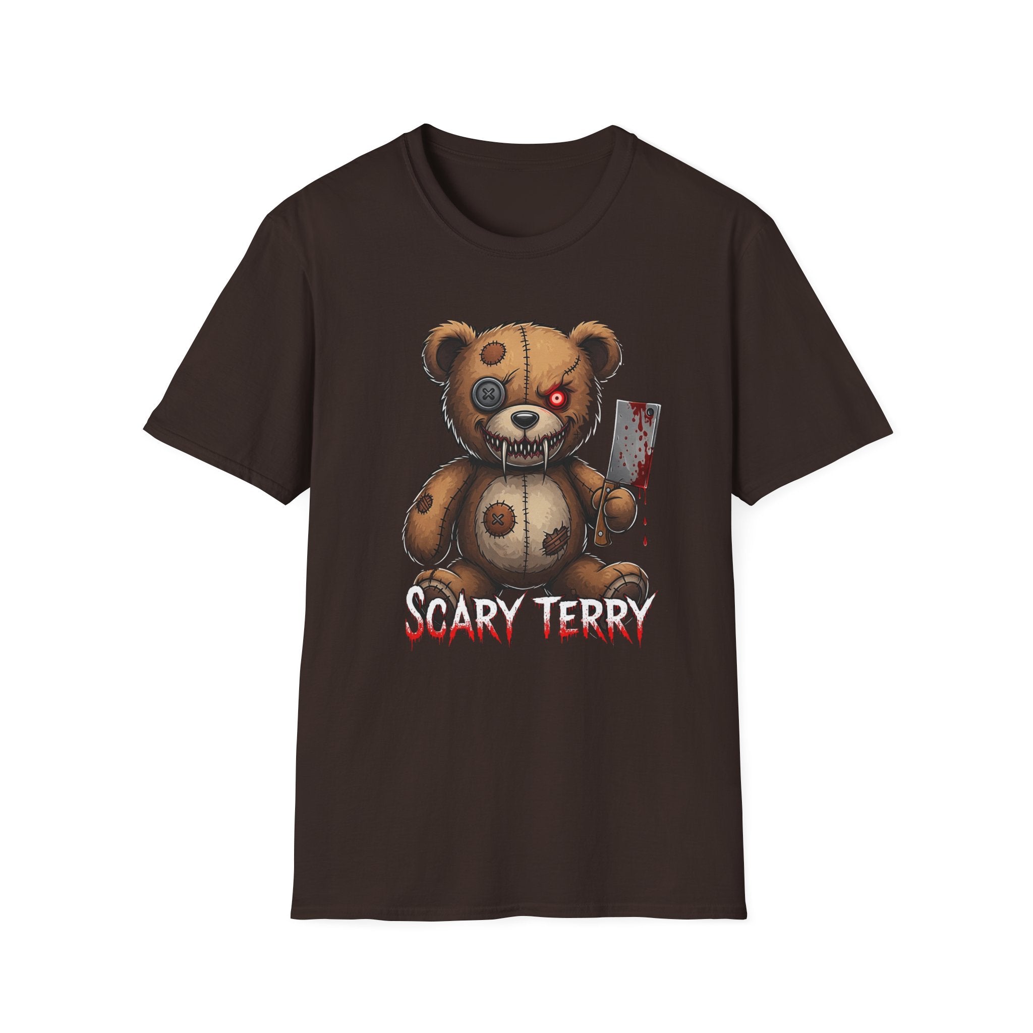 Scary Terry Unisex Softstyle T-Shirt, Funny Graphic Tee, Horror Shirt, Gift for Halloween, Casual Wear, Unique Gift