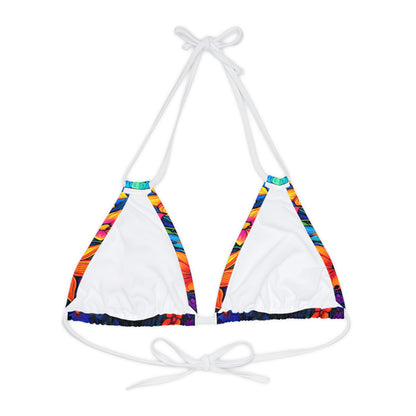 Psychedelic Flower Power Strappy Triangle Bikini Top (AOP)