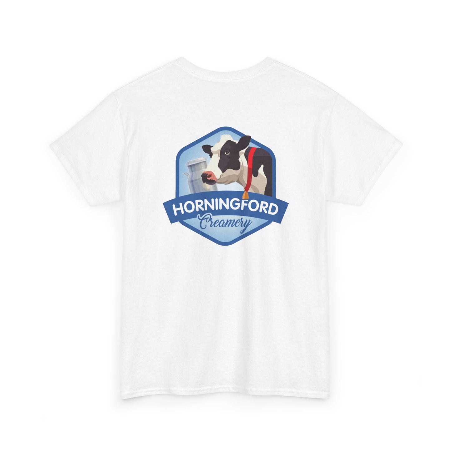 Horningford Creamery Unisex Heavy Cotton Tee - Farm Fresh Design with Cow Graphic