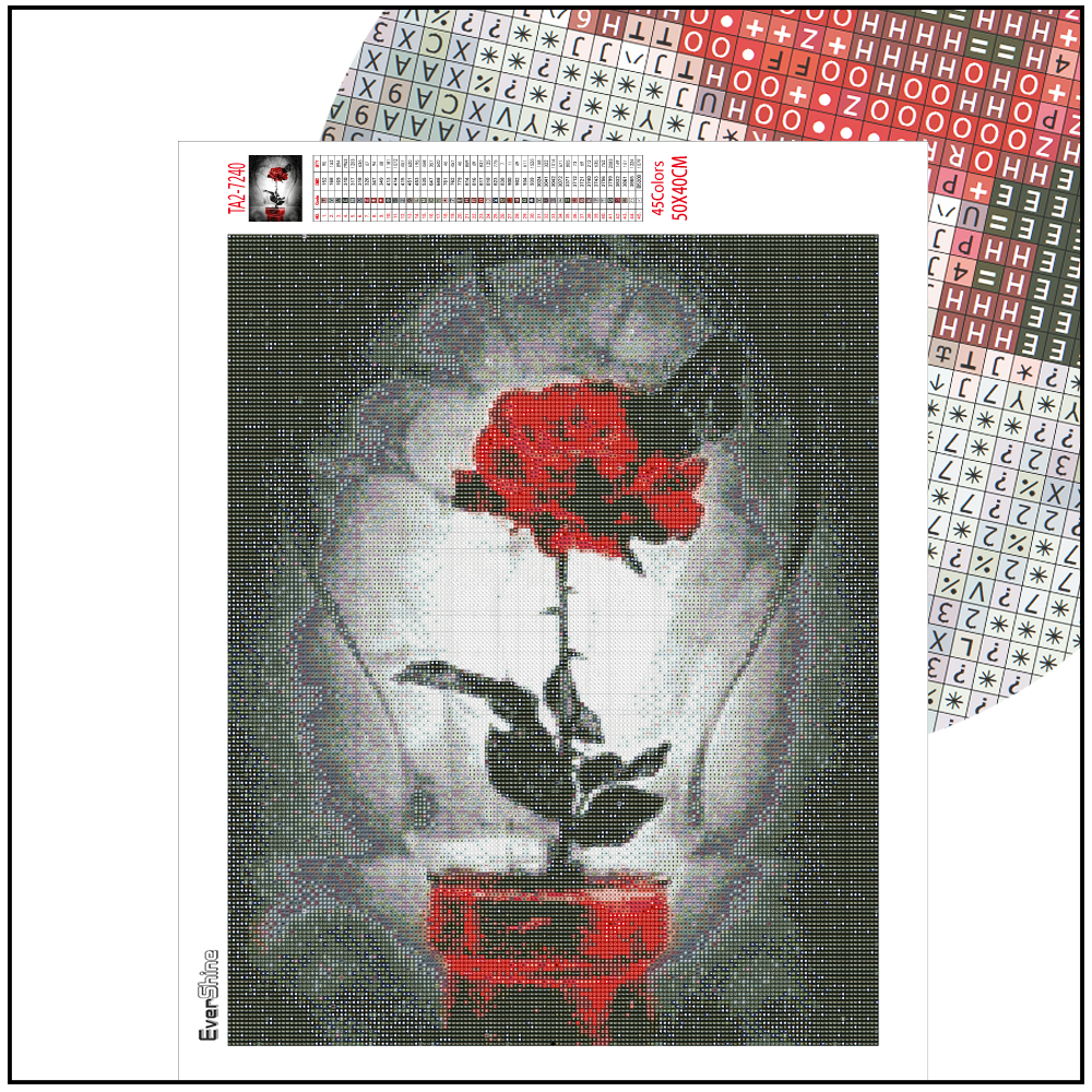 Red Rose Diamond Painting Full Of Diamonds DIY Handmade