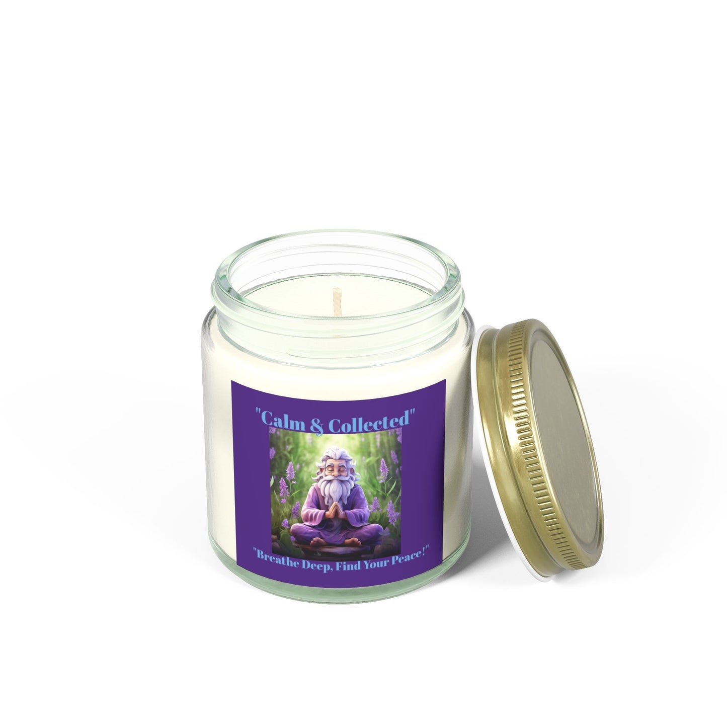 Calm & Collected Scented Candle - Coconut Apricot Wax (4oz, 9oz) - Breathe Deep, Find Your Peace!