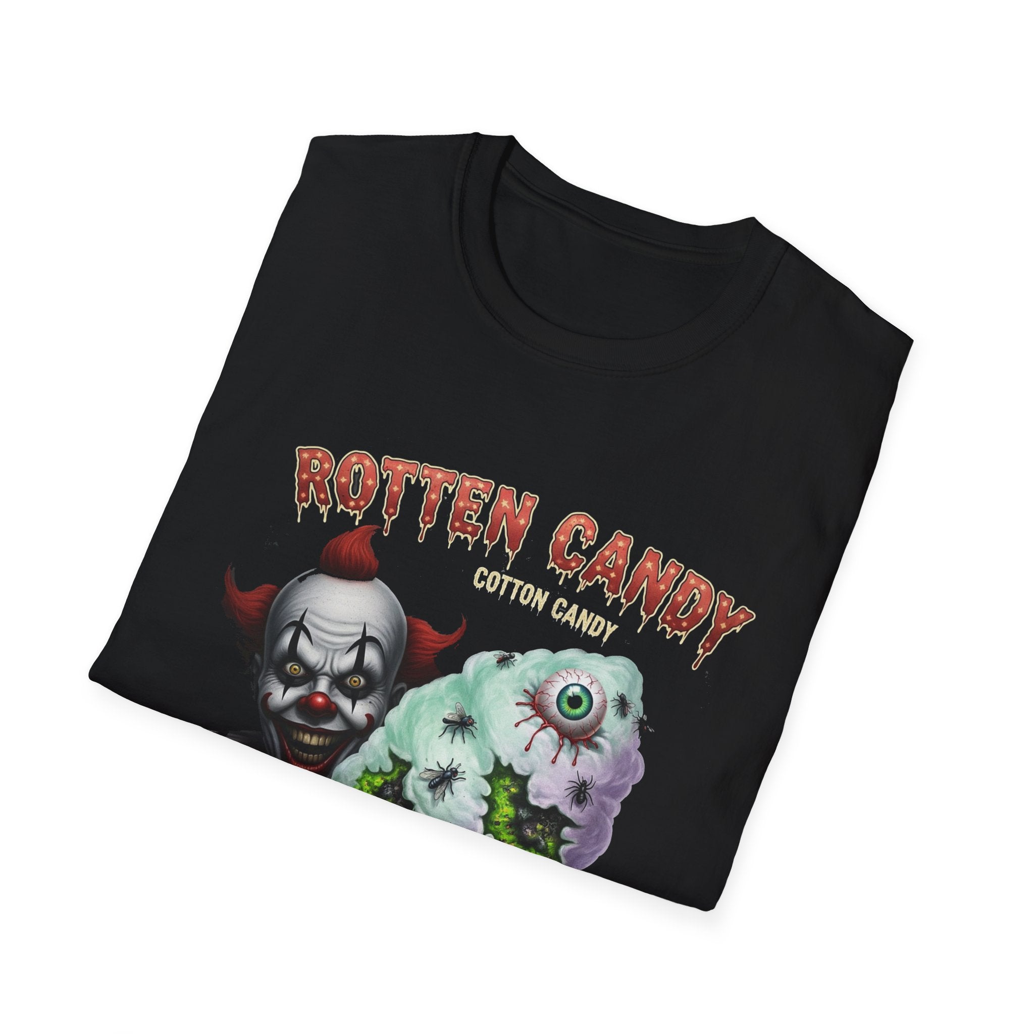 Rotten Candy Clown T-Shirt | Halloween Apparel, Unisex Graphic Tee, Spooky Shirt, Fun Costume Top, Carnival Theme Gift