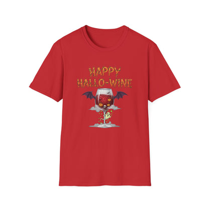 Happy Halloween Wine T-Shirt, Fun Costume Tee, Unisex Graphic Shirt, Spooky Party Wear, Gift for Wine Lovers