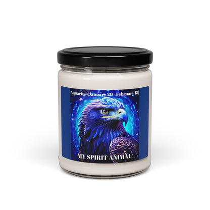 Aquarius (January 20 - February 18) Majestic Eagle Scented Soy Candle - 9oz Aromatherapy Candle for Nature Lovers