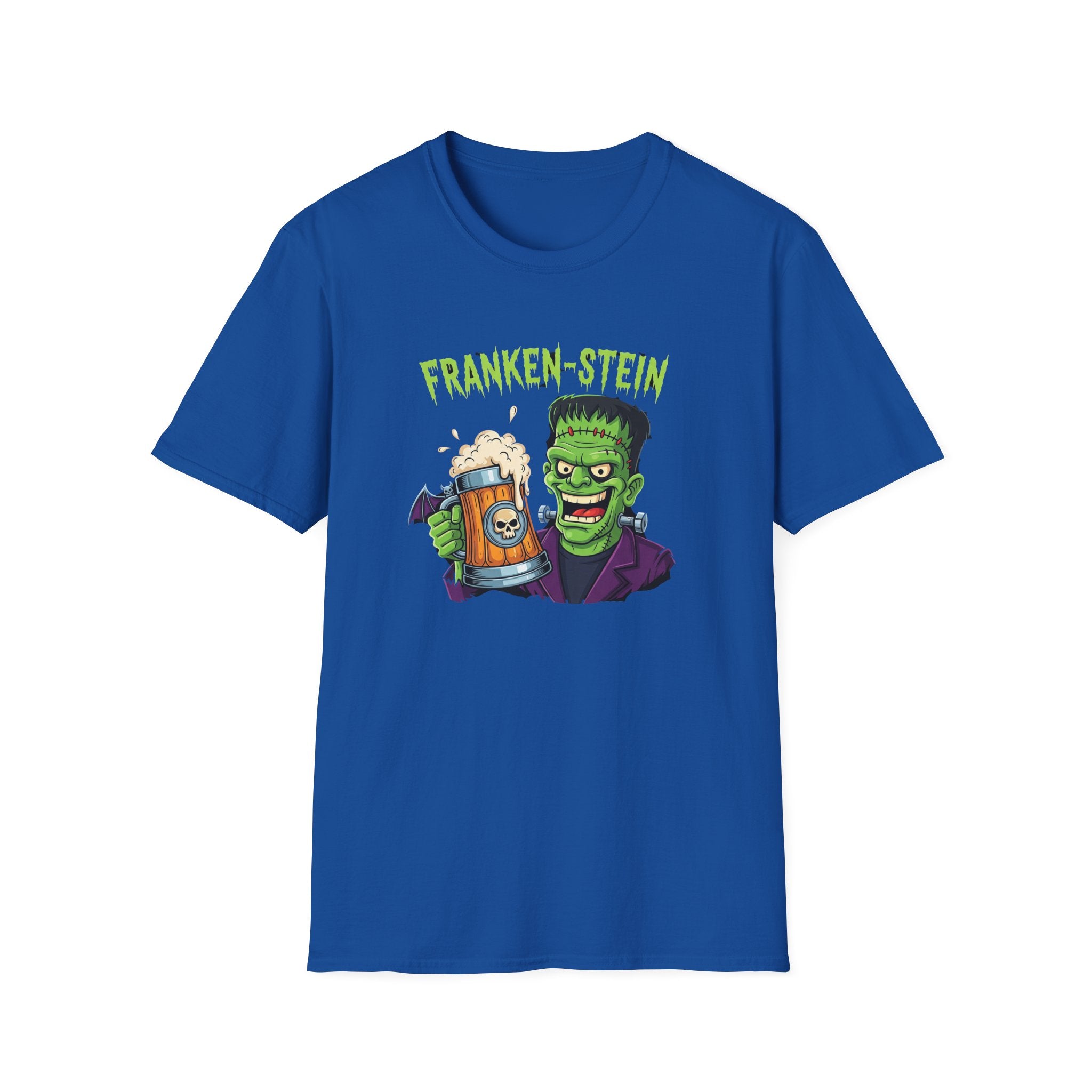 Franken-stein Beer T-Shirt, Spooky Halloween Apparel, Unisex Graphic Tee, Monster Mash Party Shirt, Halloween Costume Top, Beer Lover Gift