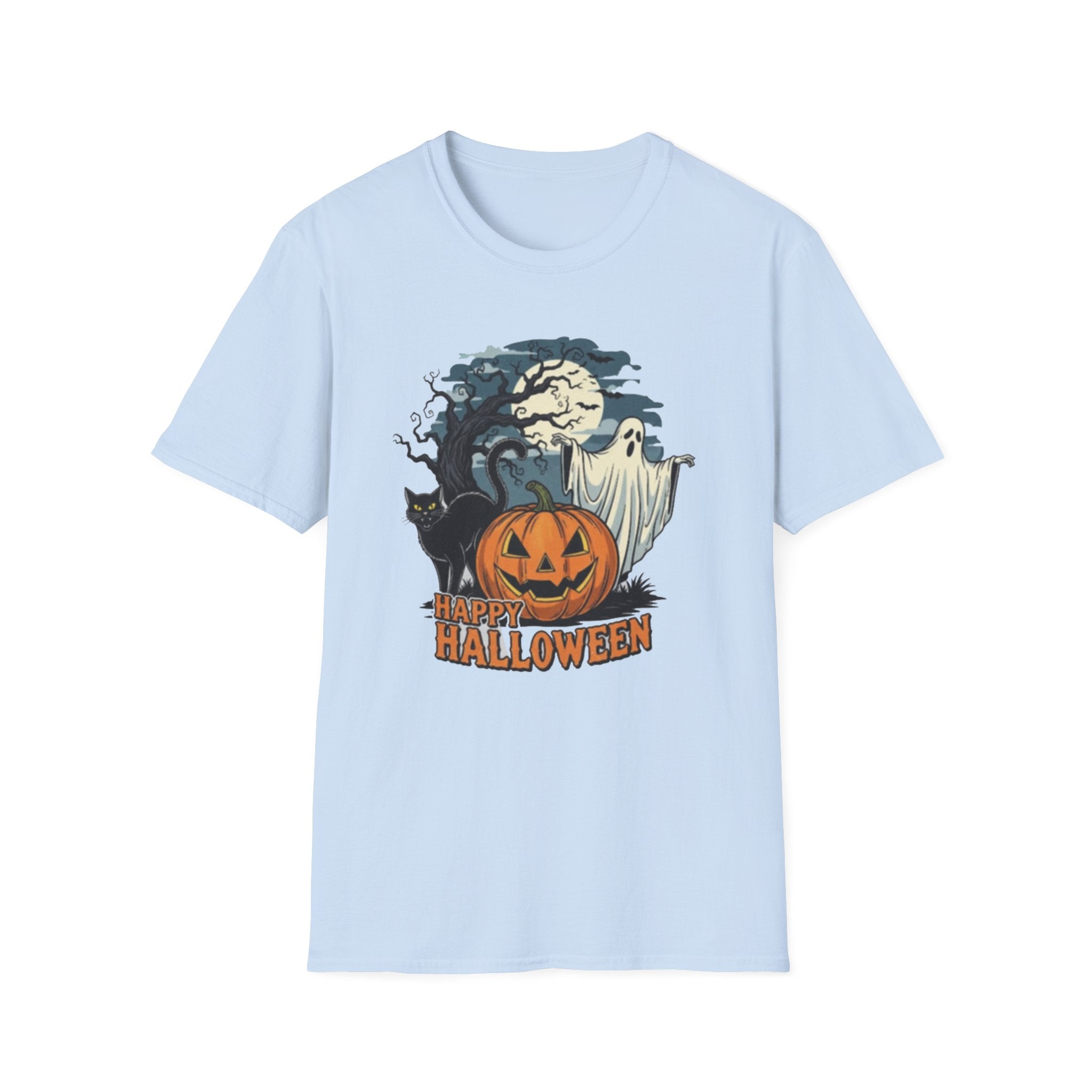 Halloween Graphic T-Shirt, Spooky Tee, Unisex Casual Wear, Fall Apparel, Ghost Pumpkin Shirt, Halloween Costume Top