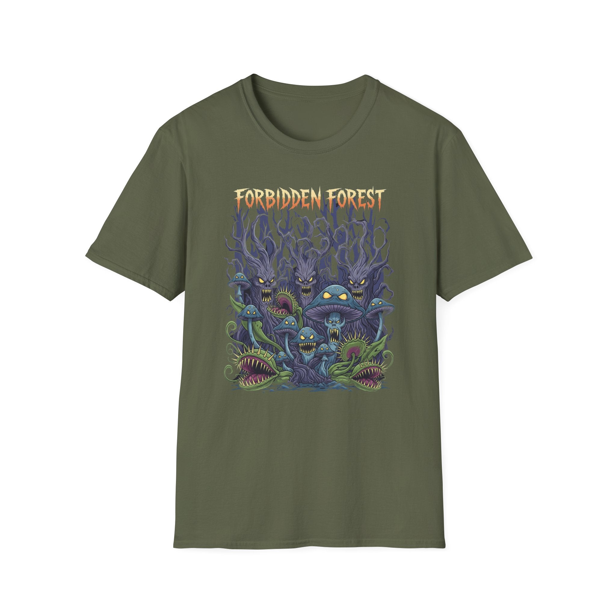 Forbidden Forest Graphic T-Shirt for Nature Lovers & Mystical Vibes, Gift for Halloween, Casual Wear, Adventure Tee, Unique Design