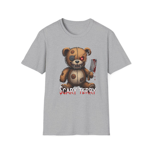 Scary Terry Unisex Softstyle T-Shirt, Funny Graphic Tee, Horror Shirt, Gift for Halloween, Casual Wear, Unique Gift