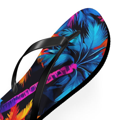 Dark Palm Flip Flops