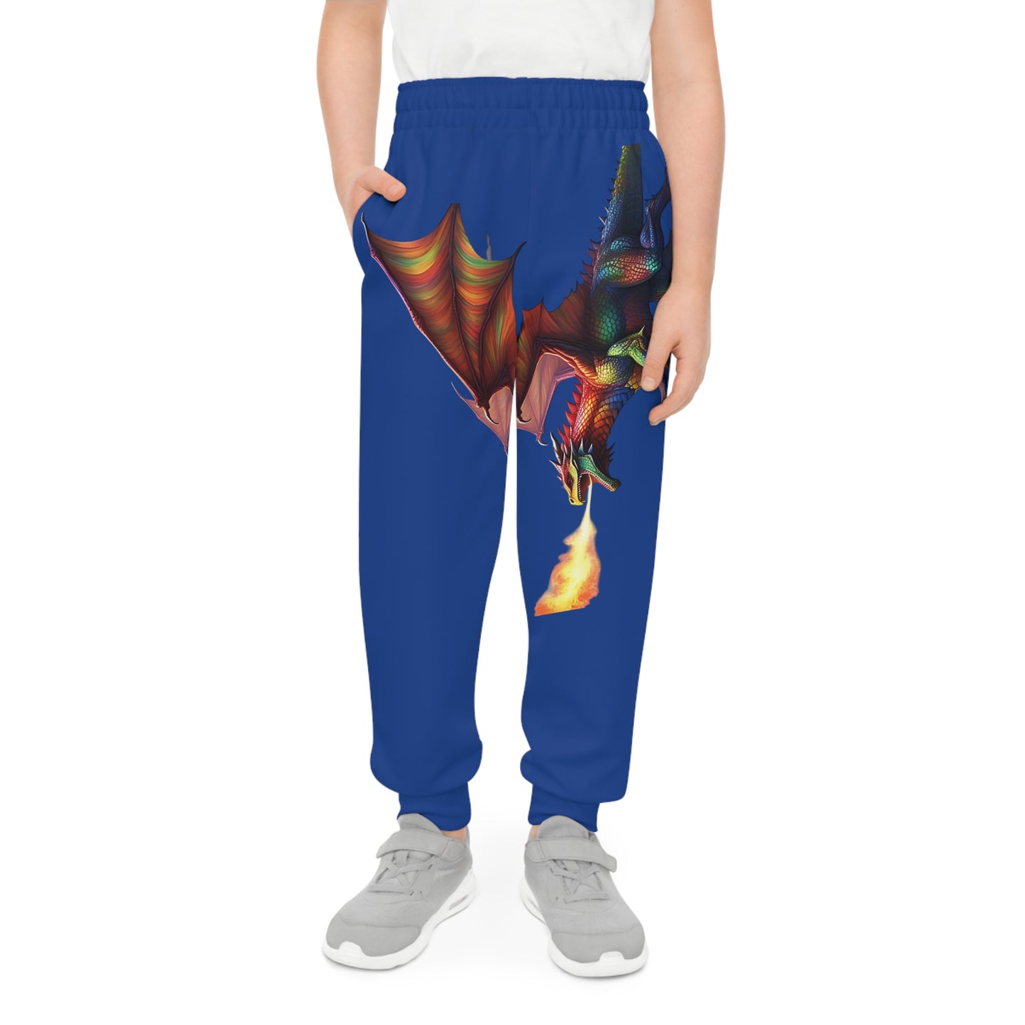 Youth Dragon Fire Joggers - Cool Blue Sportswear for Young Adventurers