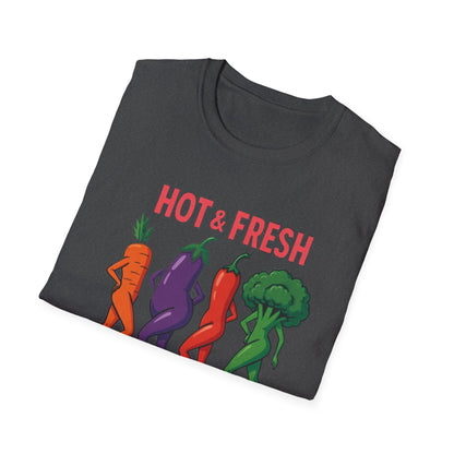 Hot & Fresh Vegetable Graphic T-Shirt, Fun Unisex Tee, Cute Foodie Gift, Summer Outfit, Vegan Fashion Statement