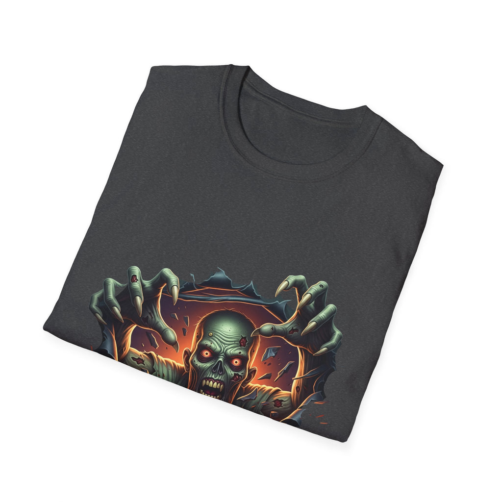 3D Spooky Zombie Graphic T-Shirt, Halloween Shirt, Unisex Softstyle Tee, Gift for Horror Fans, Casual Wear, Creepy Apparel