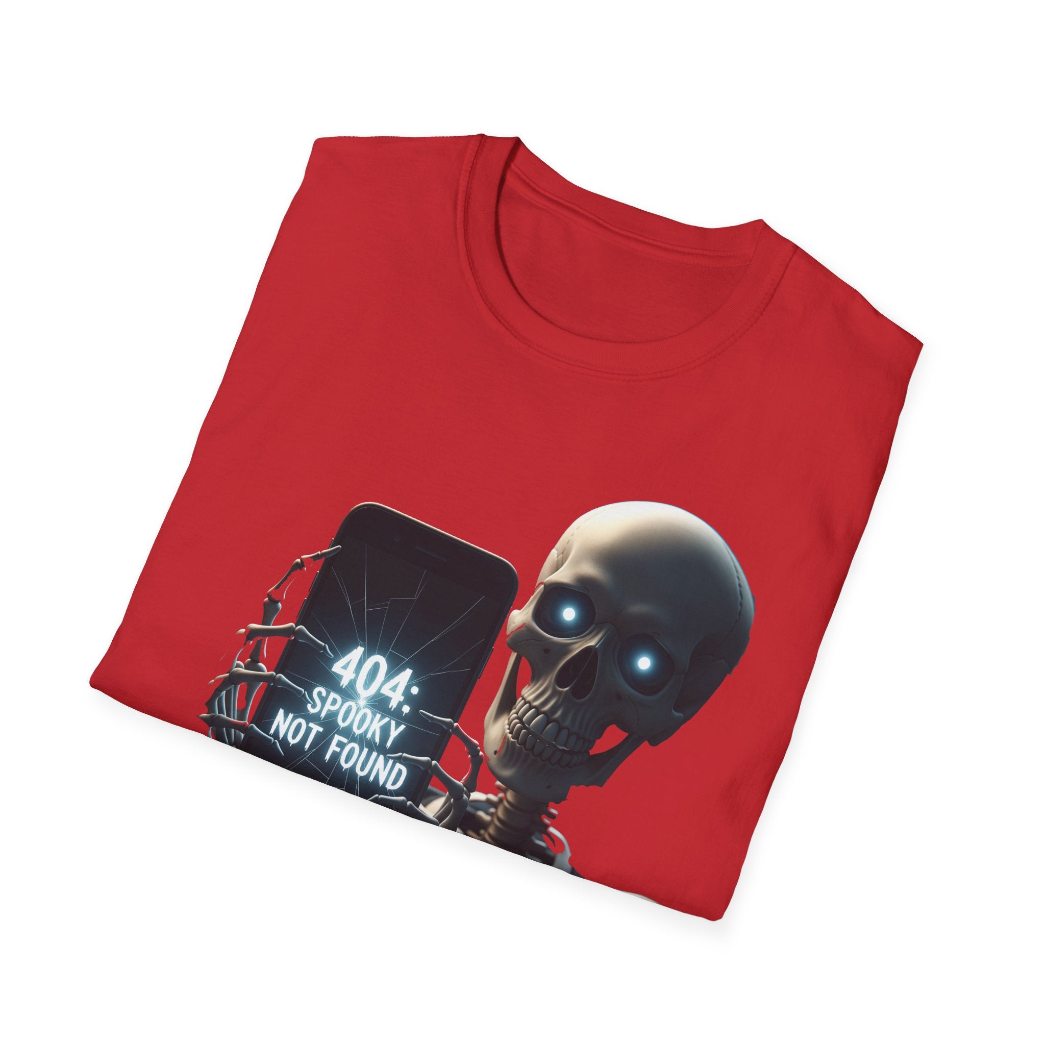 404 Spooky Not Found Skeleton T-Shirt, Halloween Tee, Unisex Graphic Shirt, Casual Wear, Fun Halloween Gift