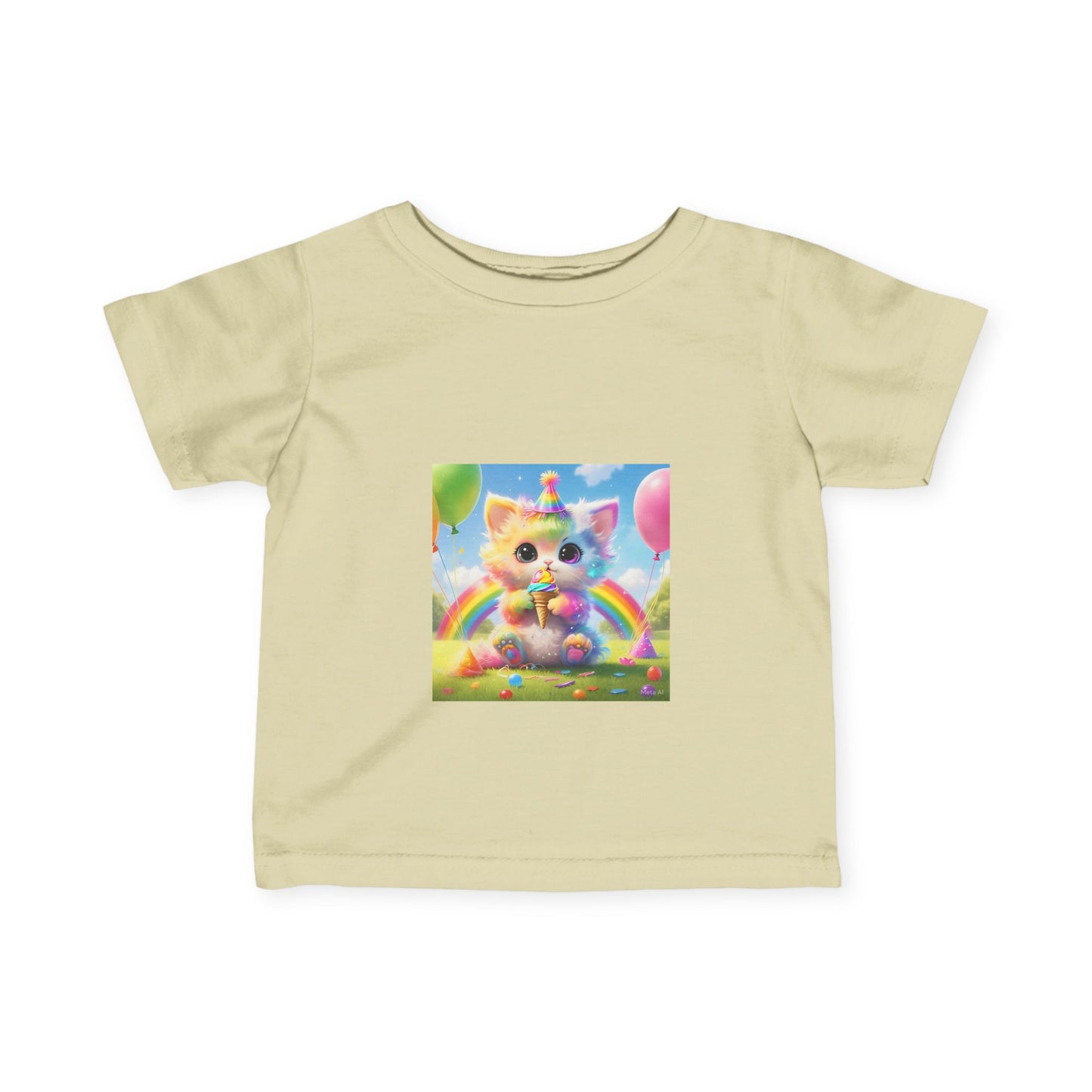 Rainbow Kitten Infant Tee - Cute and Colorful Baby Shirt for Playtime