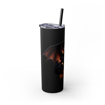 Halloween Gargoyle Skinny Tumbler with Straw, Spooky Drinkware, Perfect for Parties, Fall Decor, Trick or Treat Gifts
