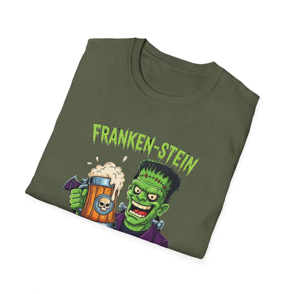 Franken-stein Beer T-Shirt, Spooky Halloween Apparel, Unisex Graphic Tee, Monster Mash Party Shirt, Halloween Costume Top, Beer Lover Gift