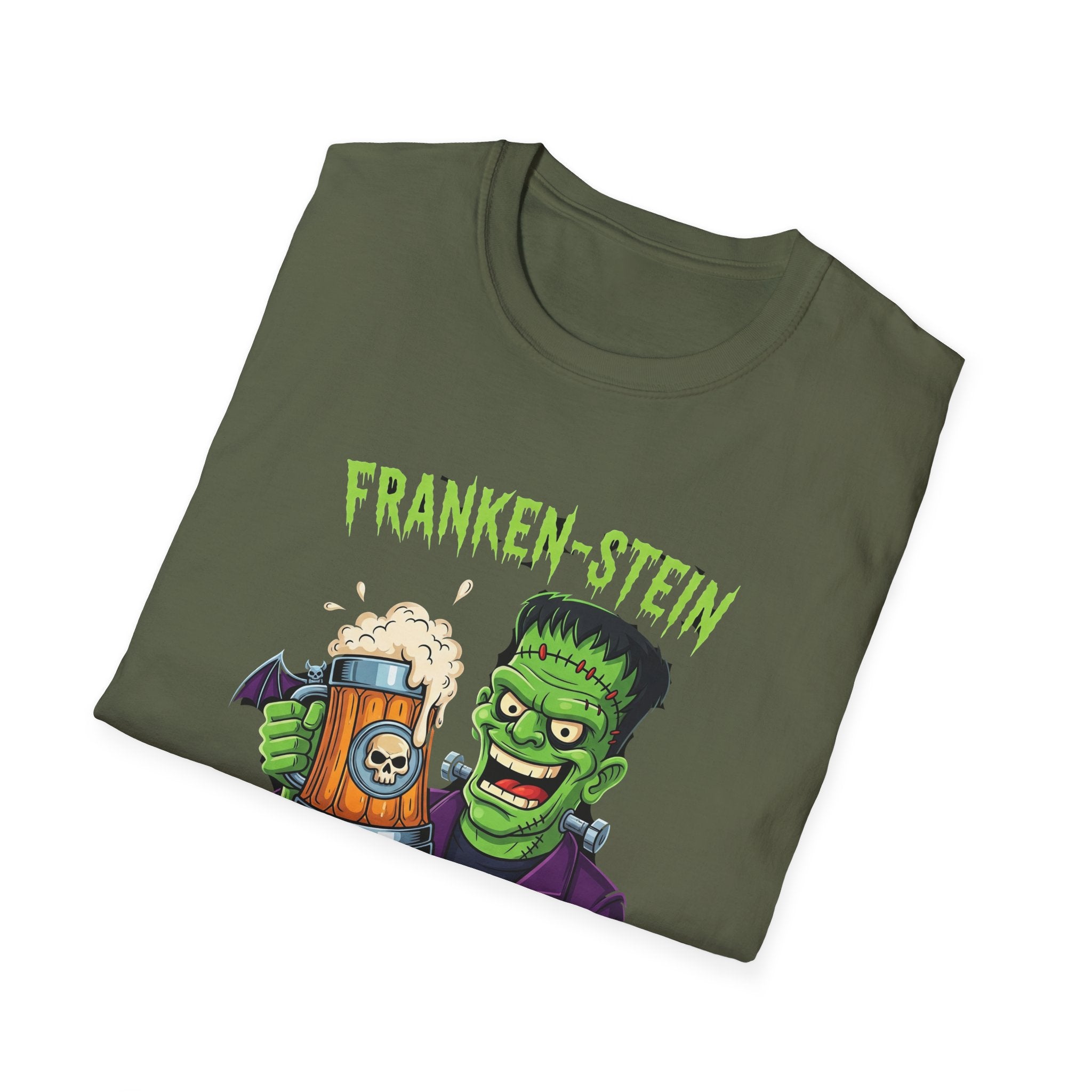 Franken-stein Beer T-Shirt, Spooky Halloween Apparel, Unisex Graphic Tee, Monster Mash Party Shirt, Halloween Costume Top, Beer Lover Gift