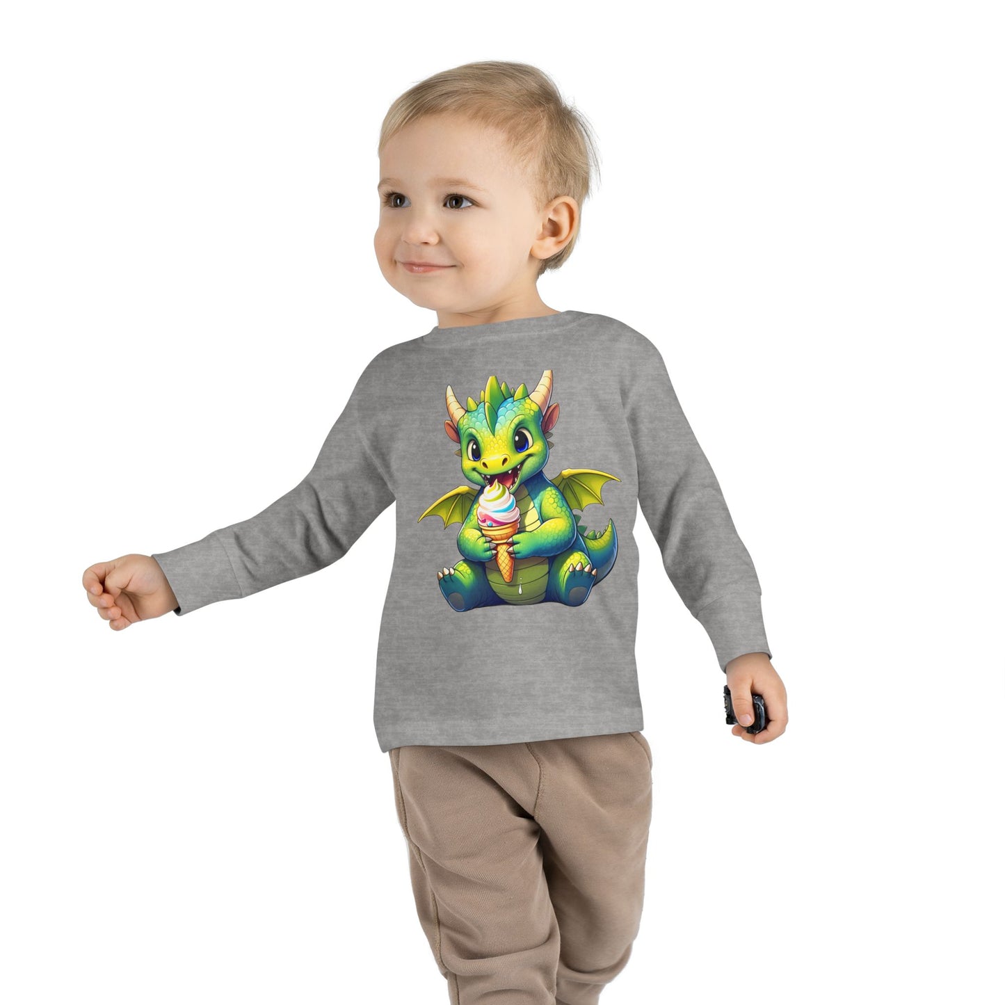 Cute Dragon Toddler Long Sleeve Tee - Perfect for Kids' Birthdays & Playtime