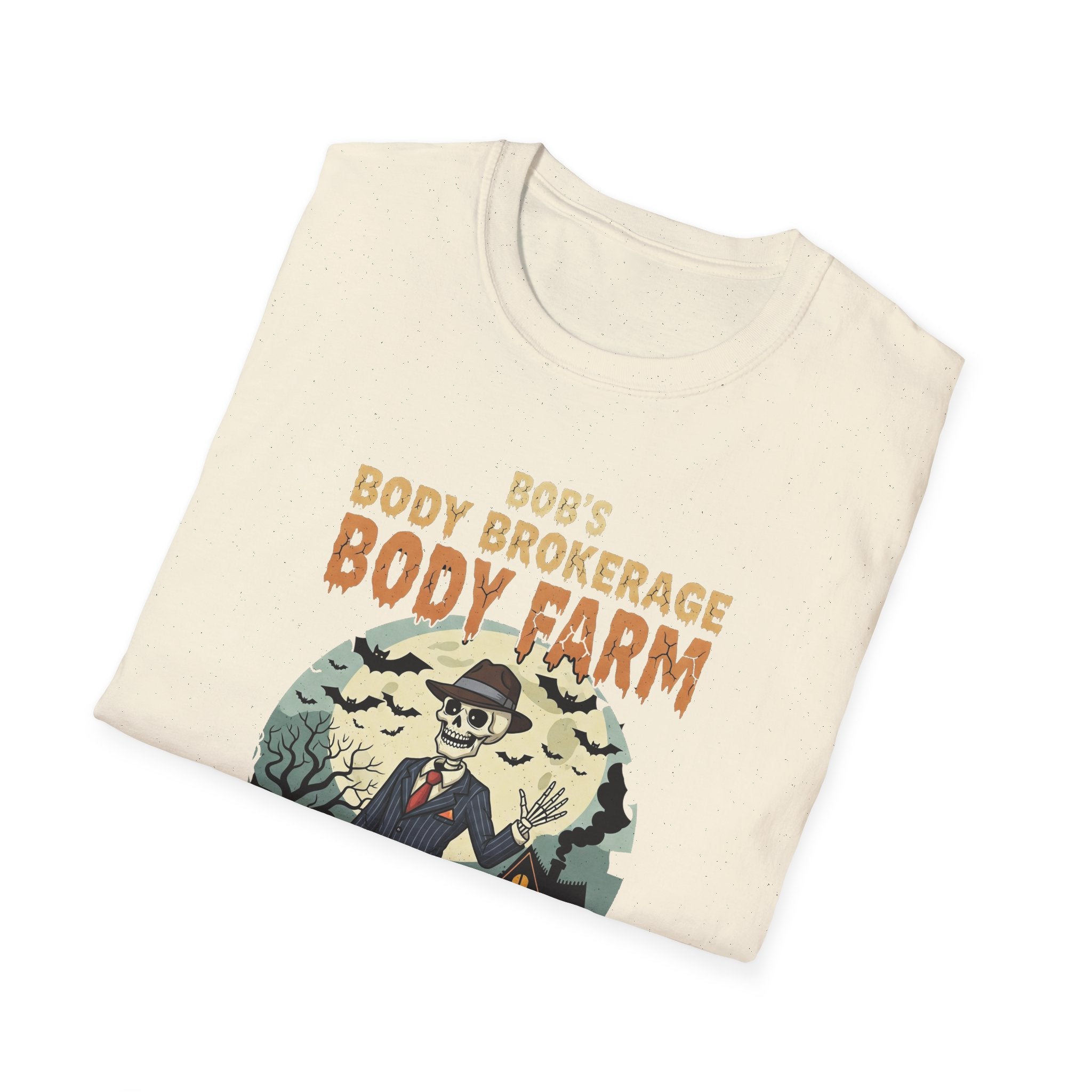 Halloween Bobs Body Brokerage Body Farm Best Deal In The End T-Shirt, Unisex Softstyle Tee, Body Farm Graphic Shirt, Halloween Party Wear, Unique Gift for Halloween Lovers
