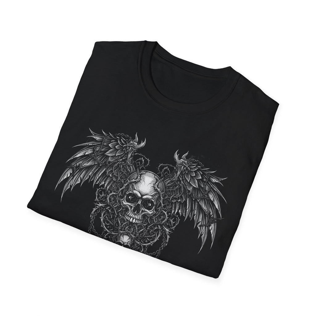Gothic Skull Wings T-Shirt | Unisex Fashion Tee for Music Lovers, Halloween Costume, Band Merch, Everyday Casual Wear