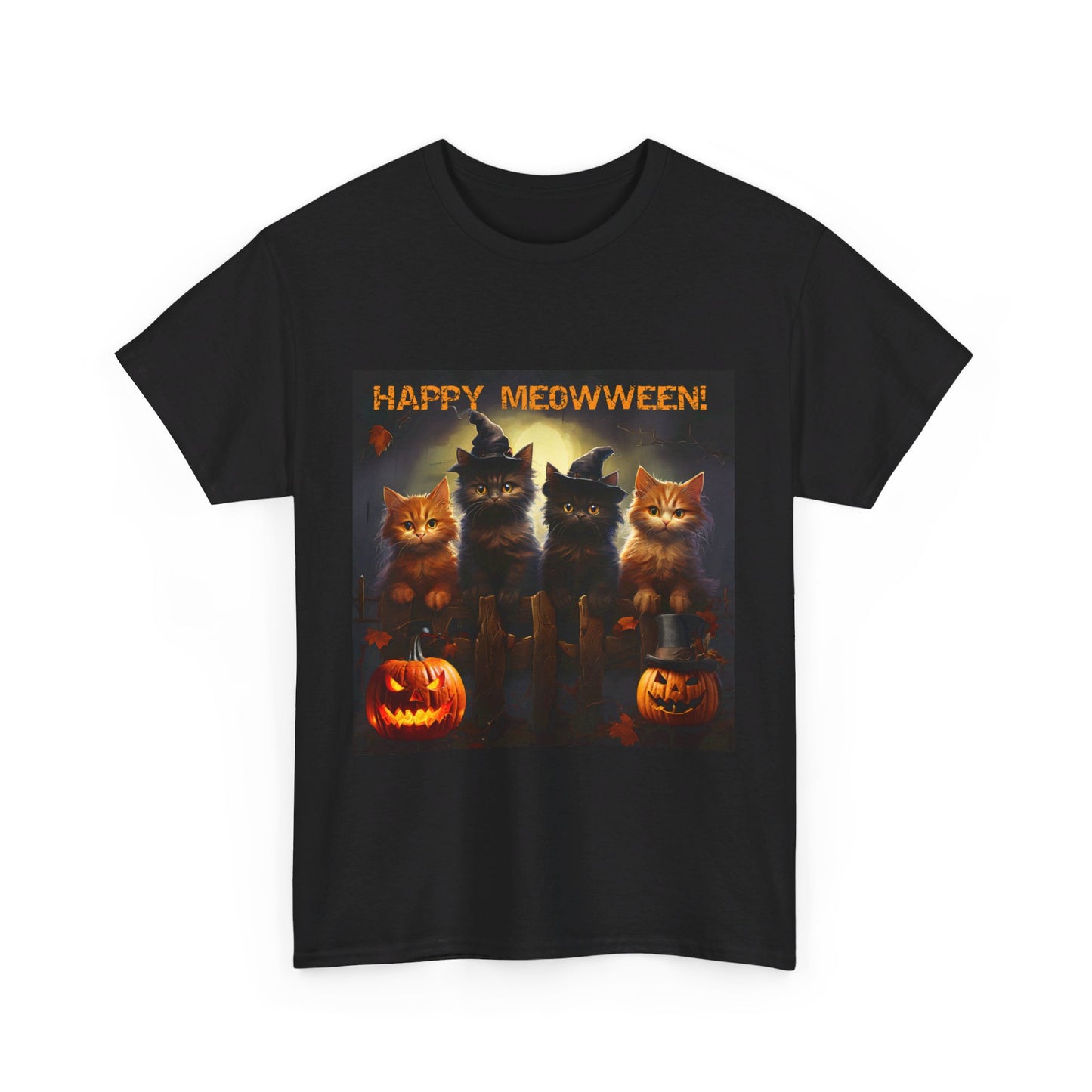 Happy Meowween Unisex Heavy Cotton Tee