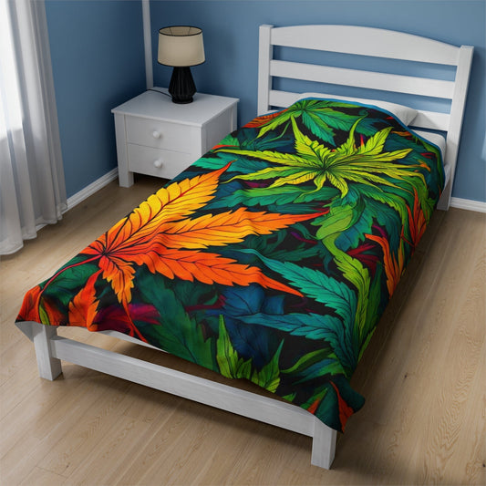 420 Happy Harvest Velveteen Plush Blanket