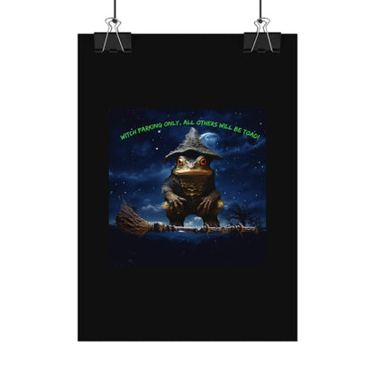 Witch Parking Only Toad Rolled Posters